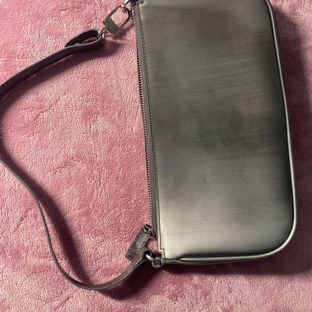 By Far Sleek Gray Shoulder Bag